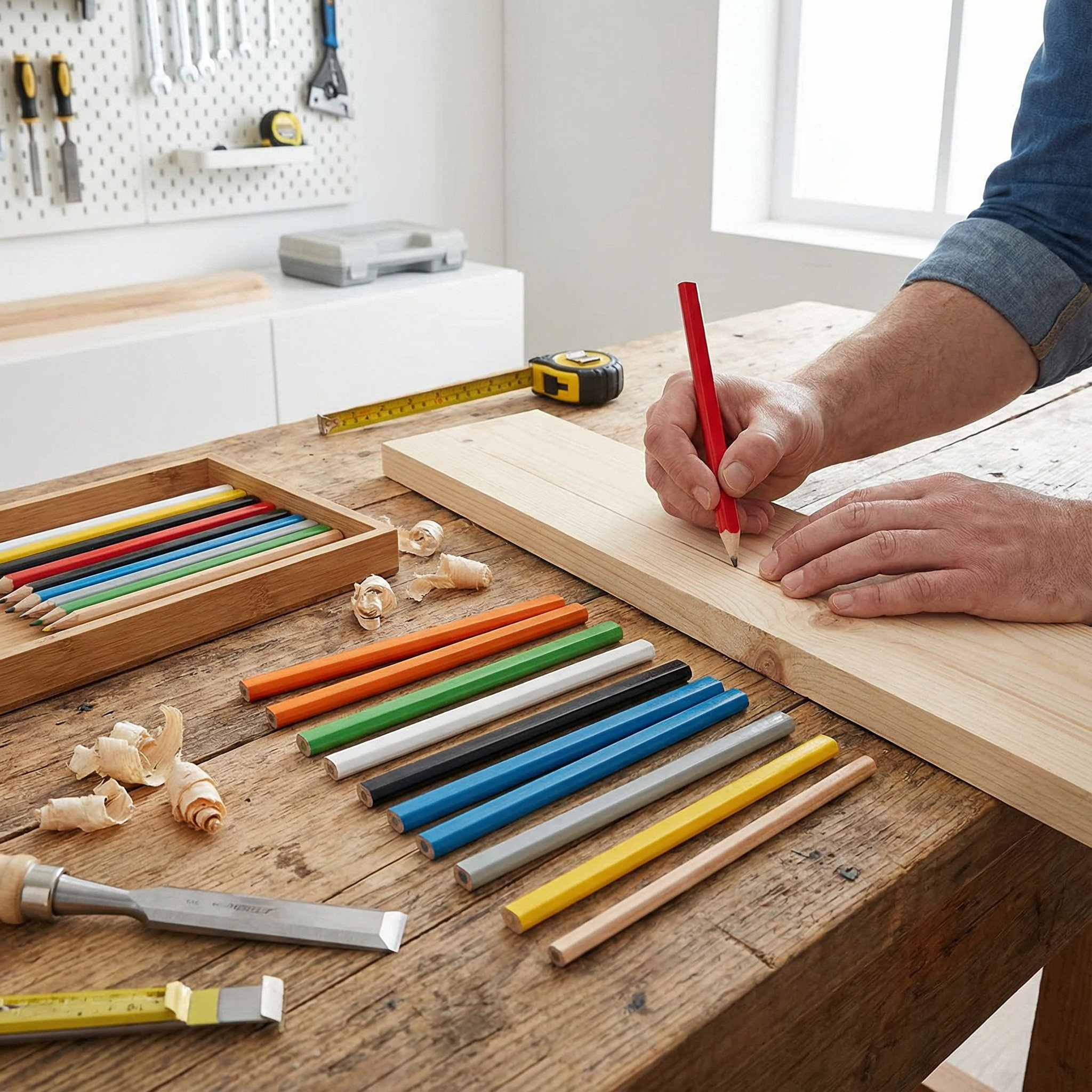 Crayons de couleur et crayons